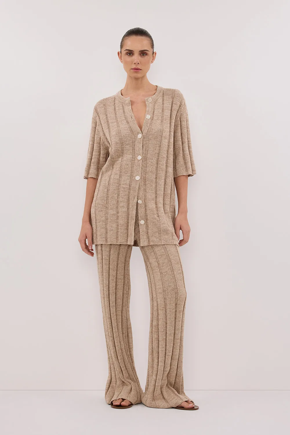 Dissh JAZZ NATURAL BUTTON KNIT SHIRT