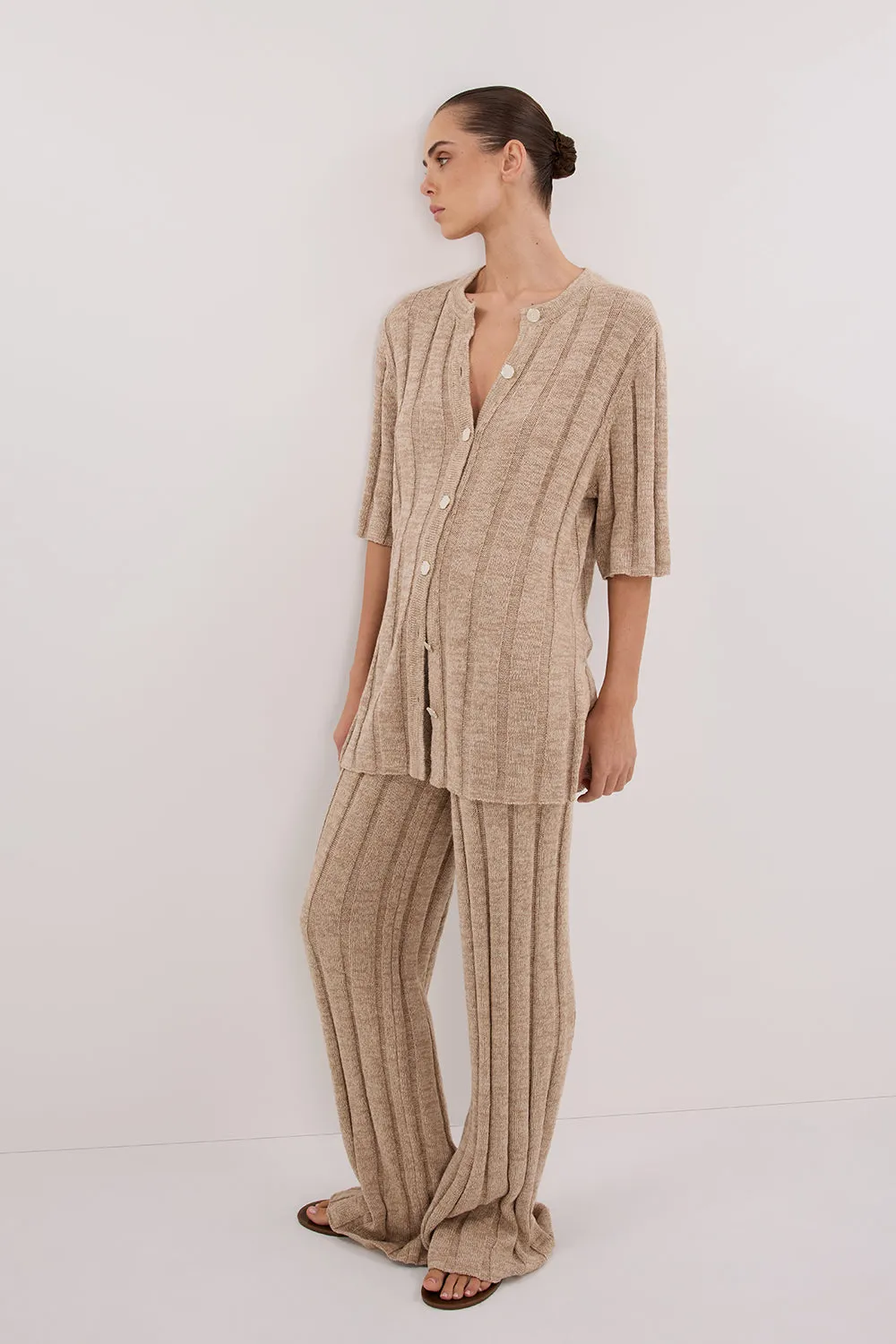 Dissh JAZZ NATURAL BUTTON KNIT SHIRT