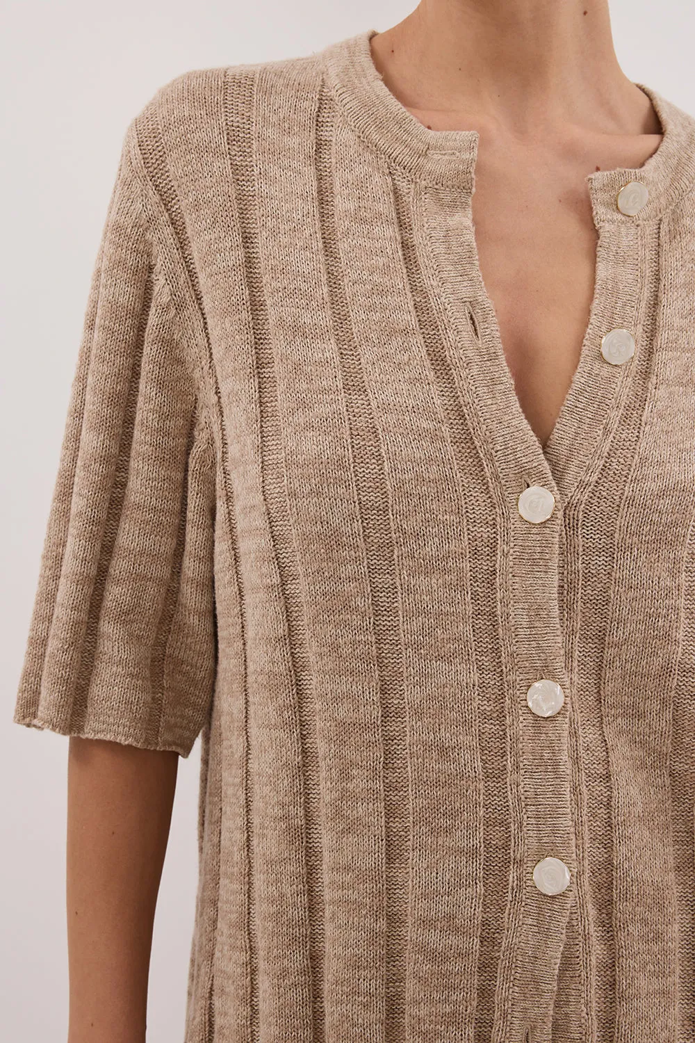 Dissh JAZZ NATURAL BUTTON KNIT SHIRT