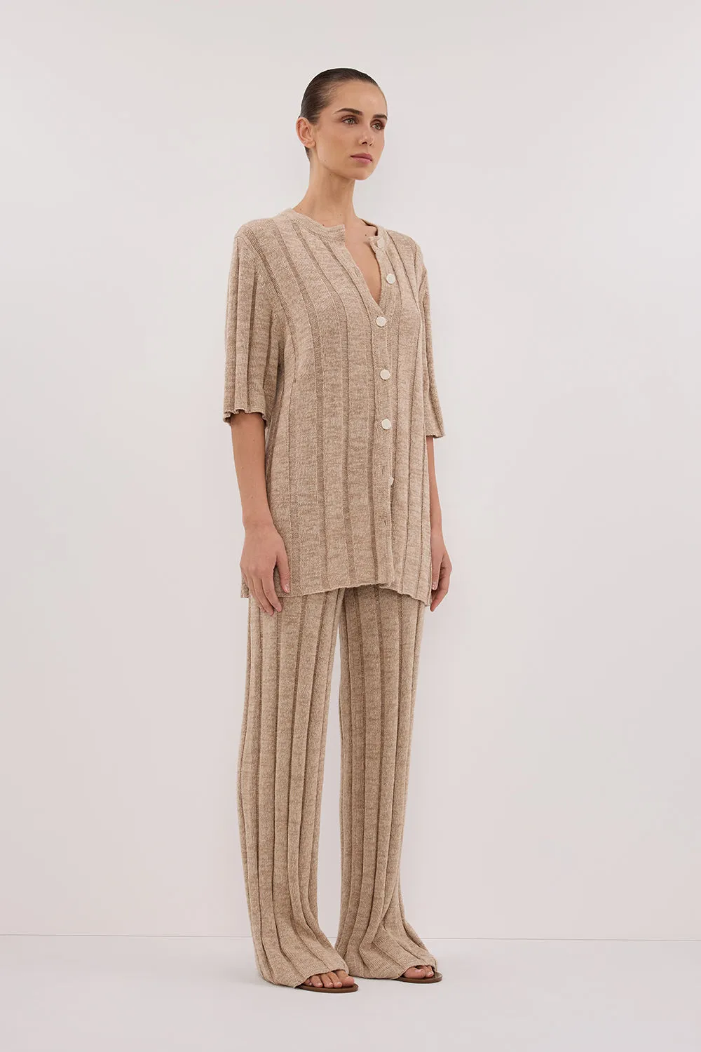 Dissh JAZZ NATURAL BUTTON KNIT SHIRT