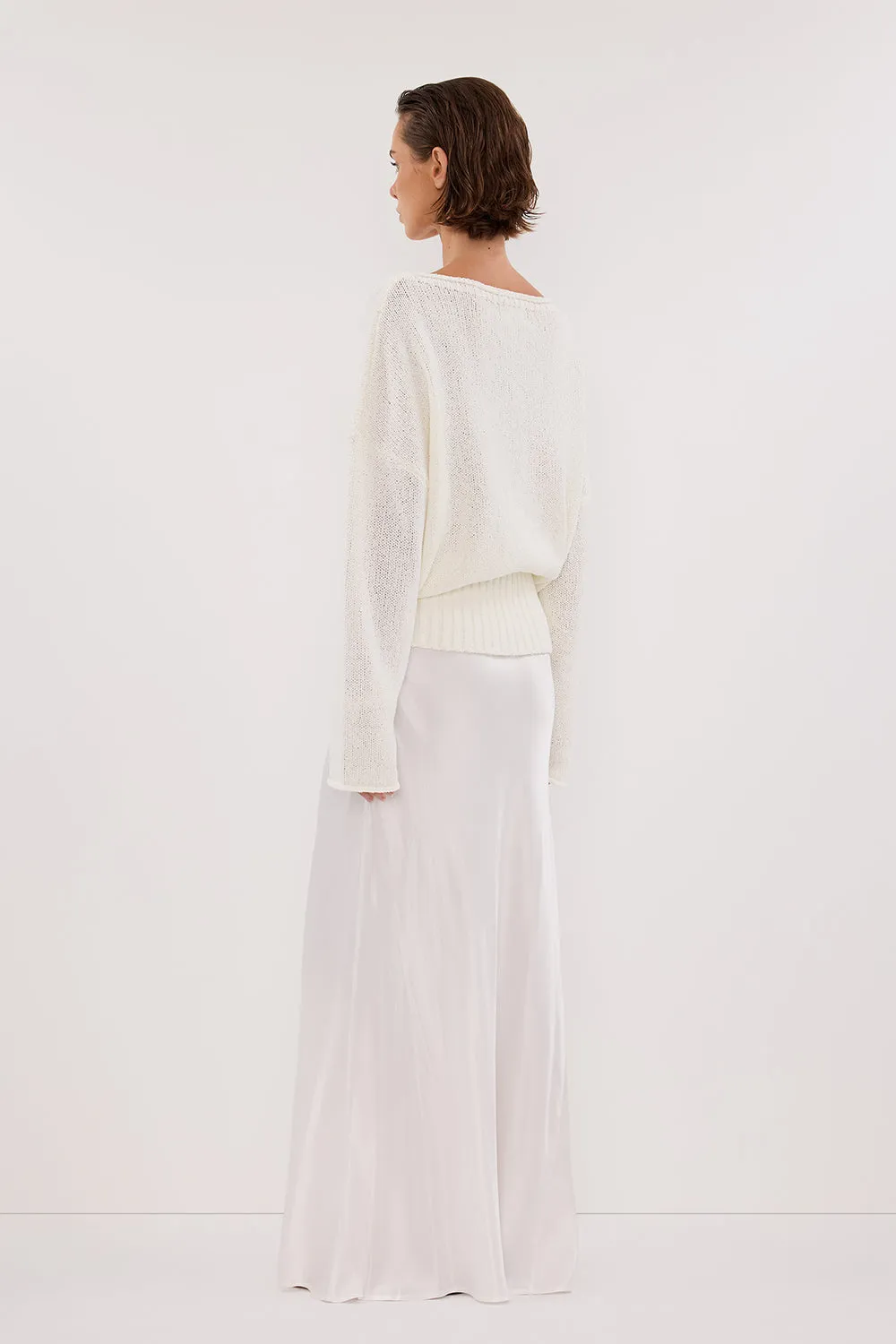 Dissh JULES WHITE LONG SLEEVE KNIT TOP