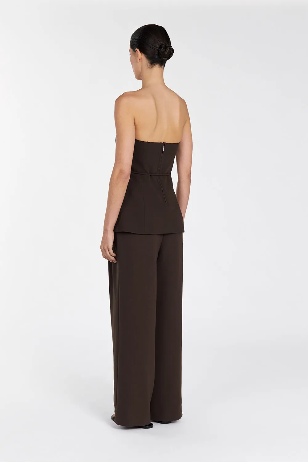 Dissh JULIE BITTER CHOC STRAPLESS TOP