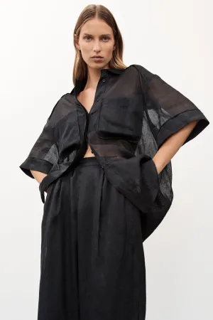 Dissh KAI BLACK RAMIE RESORT SHIRT