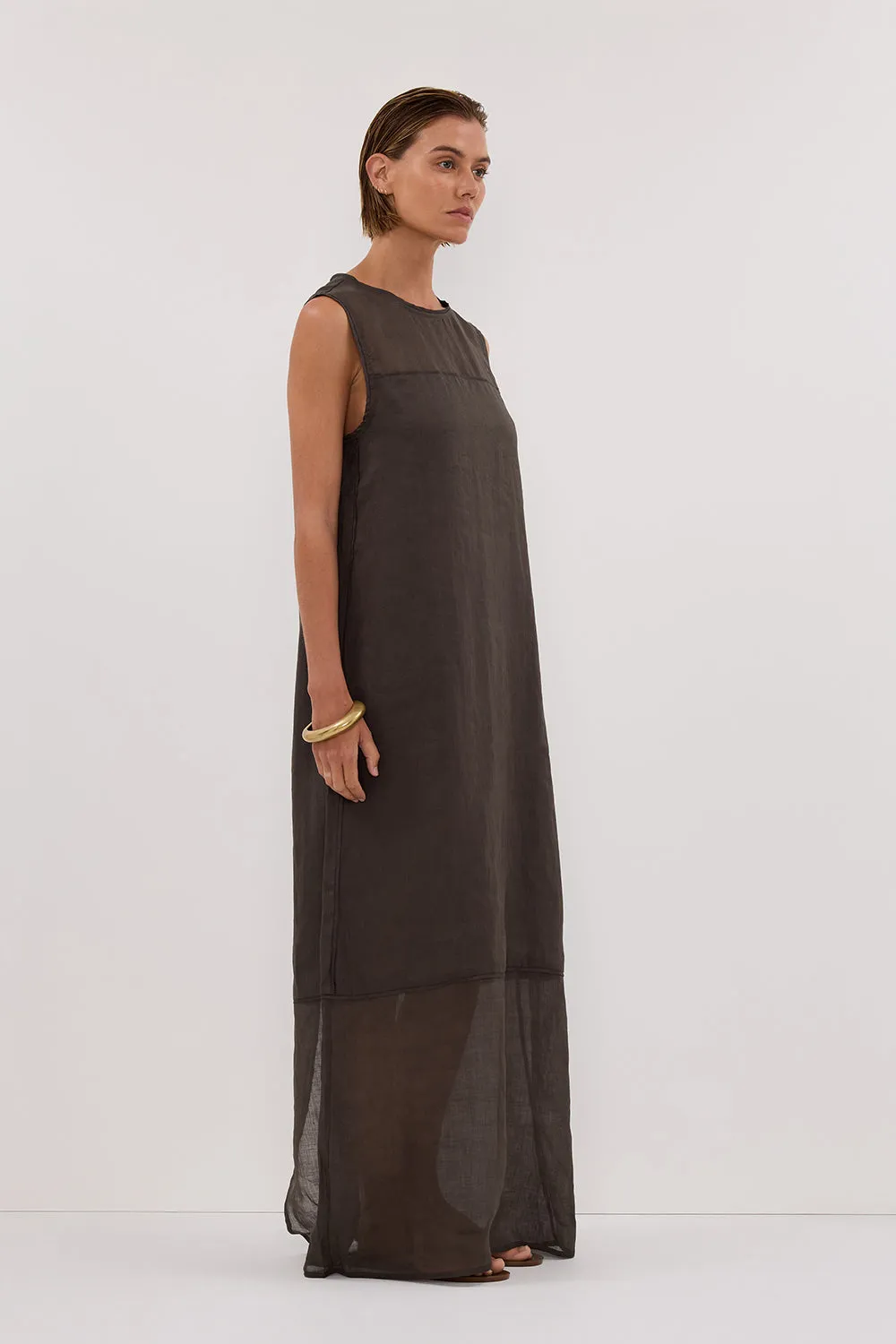 Dissh KAI PETROL RAMIE SHELL MIDI DRESS