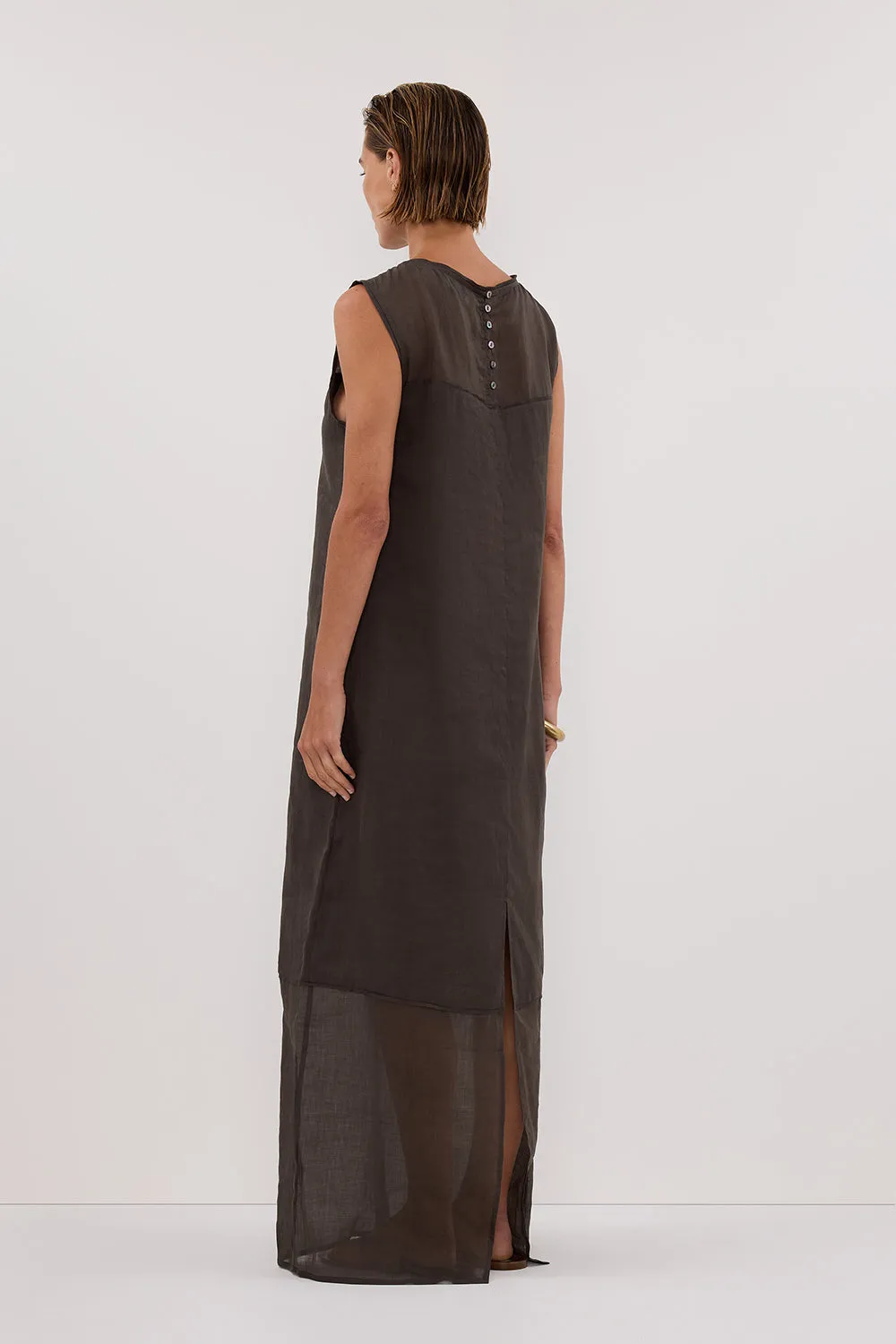 Dissh KAI PETROL RAMIE SHELL MIDI DRESS
