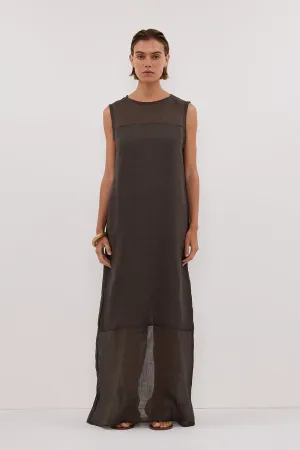Dissh KAI PETROL RAMIE SHELL MIDI DRESS