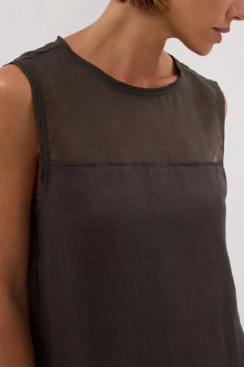 Dissh KAI PETROL RAMIE SHELL MIDI DRESS