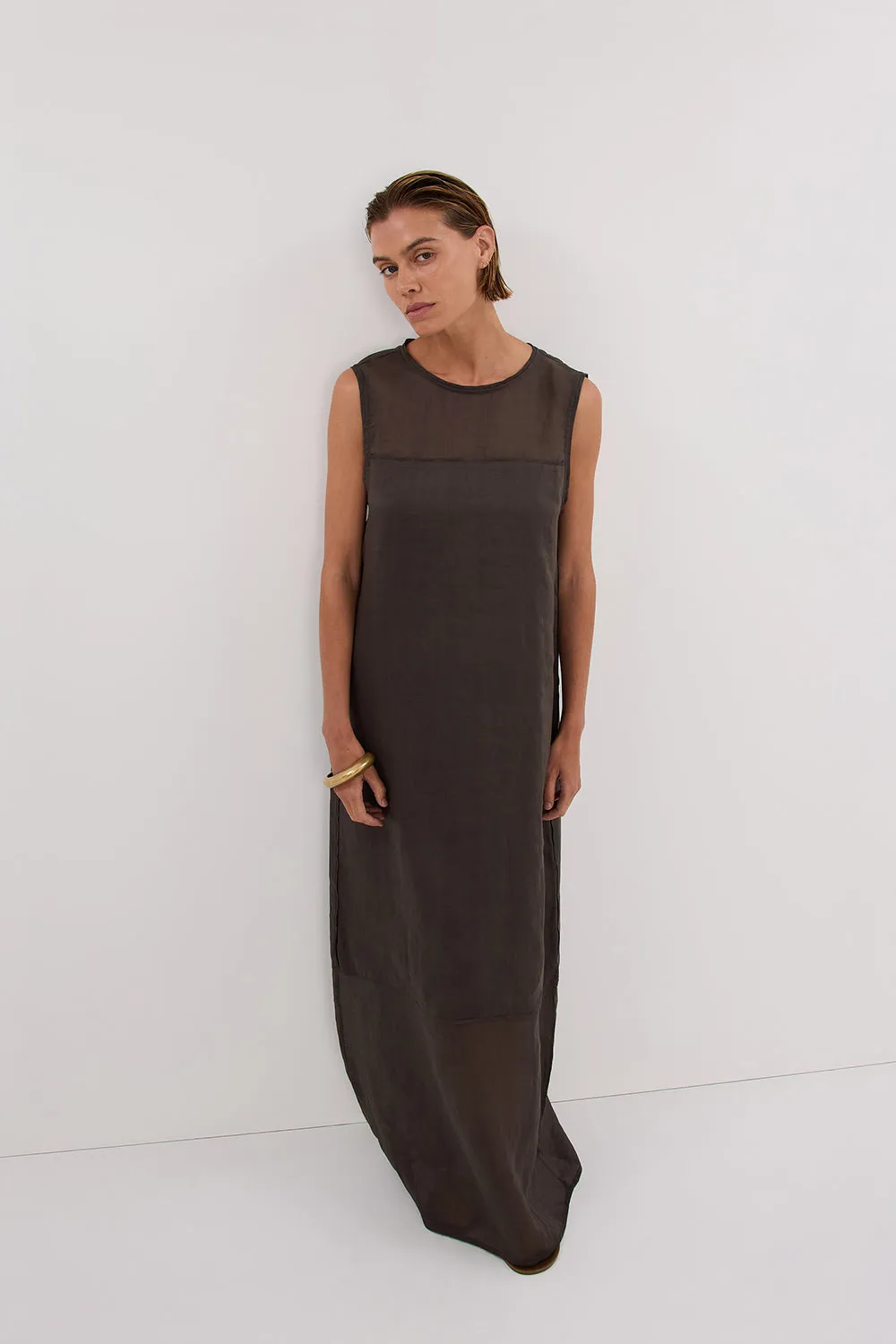 Dissh KAI PETROL RAMIE SHELL MIDI DRESS