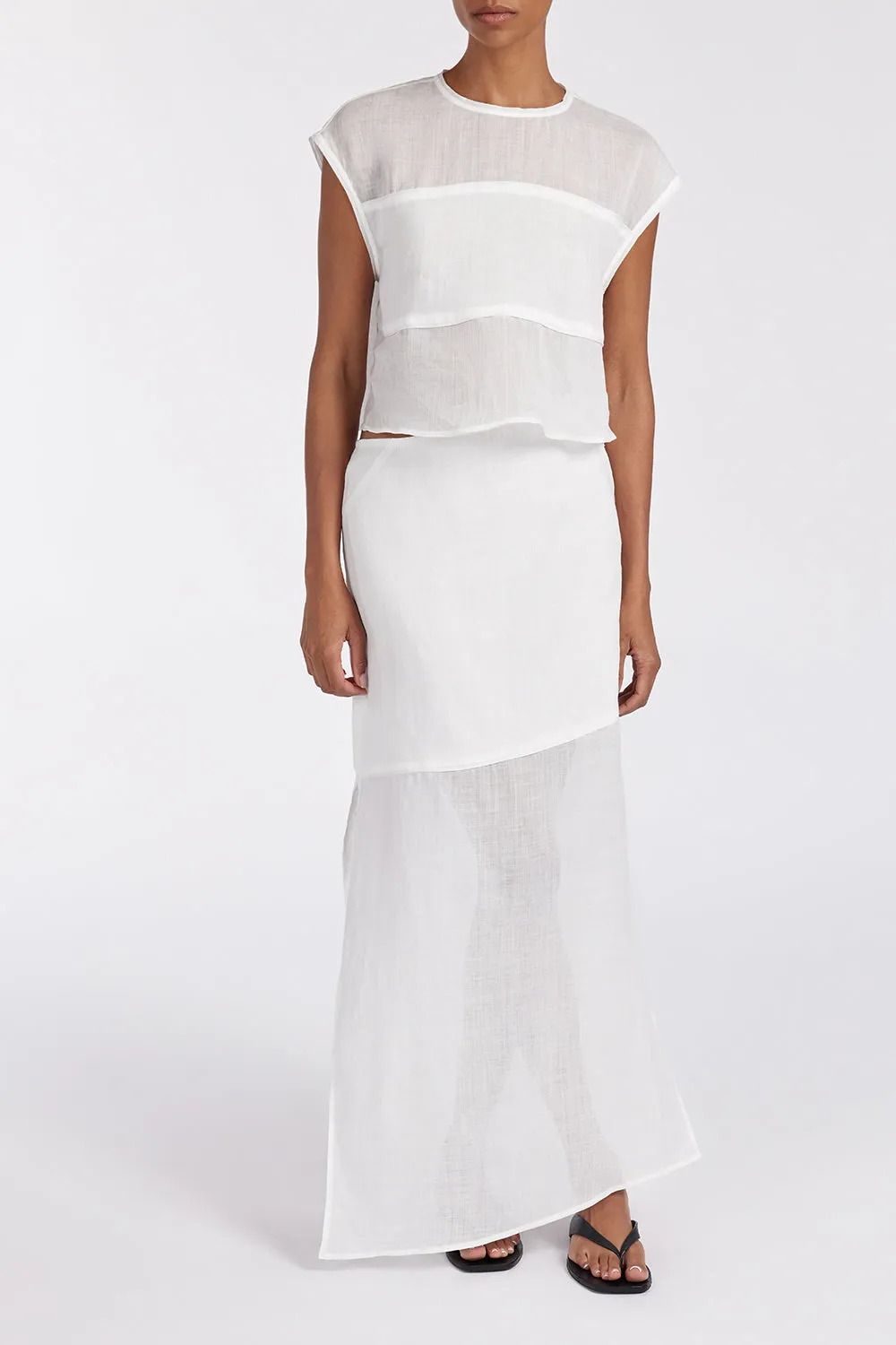 Dissh KAI WHITE RAMIE MIDI SKIRT