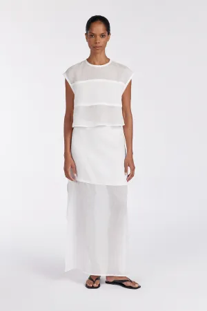 Dissh KAI WHITE RAMIE PANELLED TOP