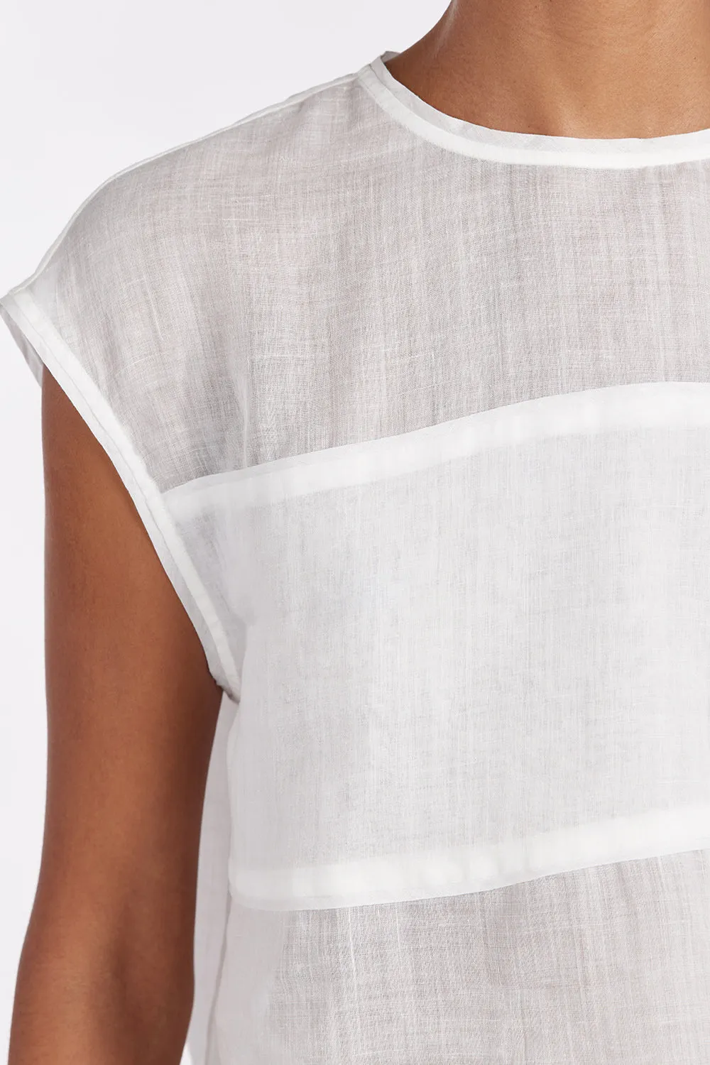 Dissh KAI WHITE RAMIE PANELLED TOP