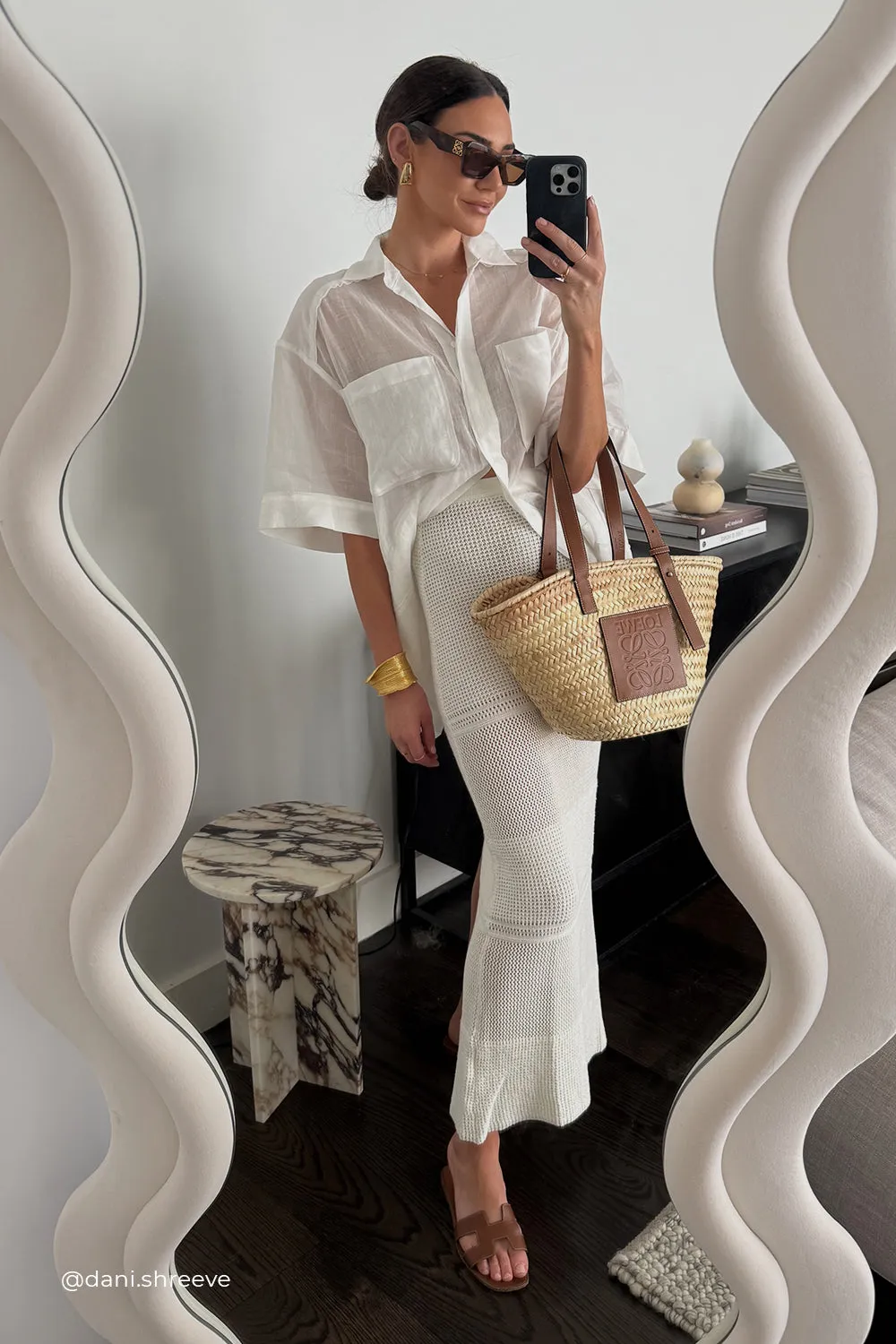 Dissh KAI WHITE RAMIE RESORT SHIRT