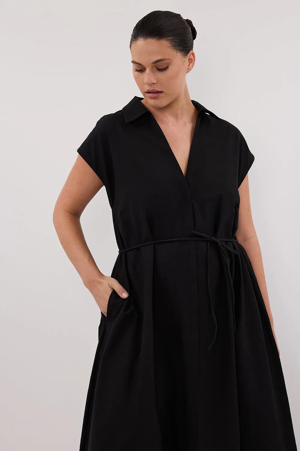 Dissh KAYLYN BLACK SHIRT DRESS