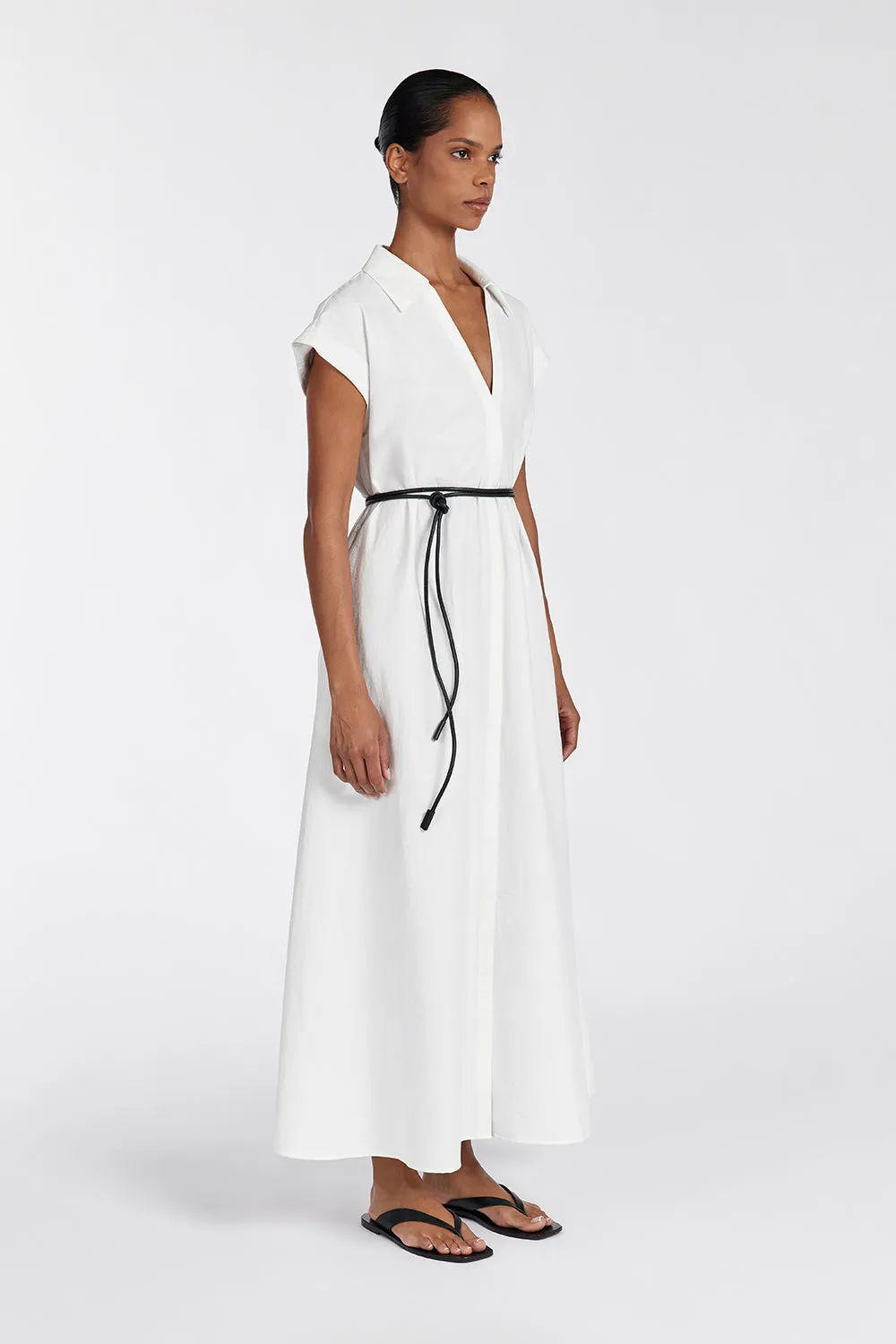 Dissh KAYLYN WHITE SHIRT DRESS