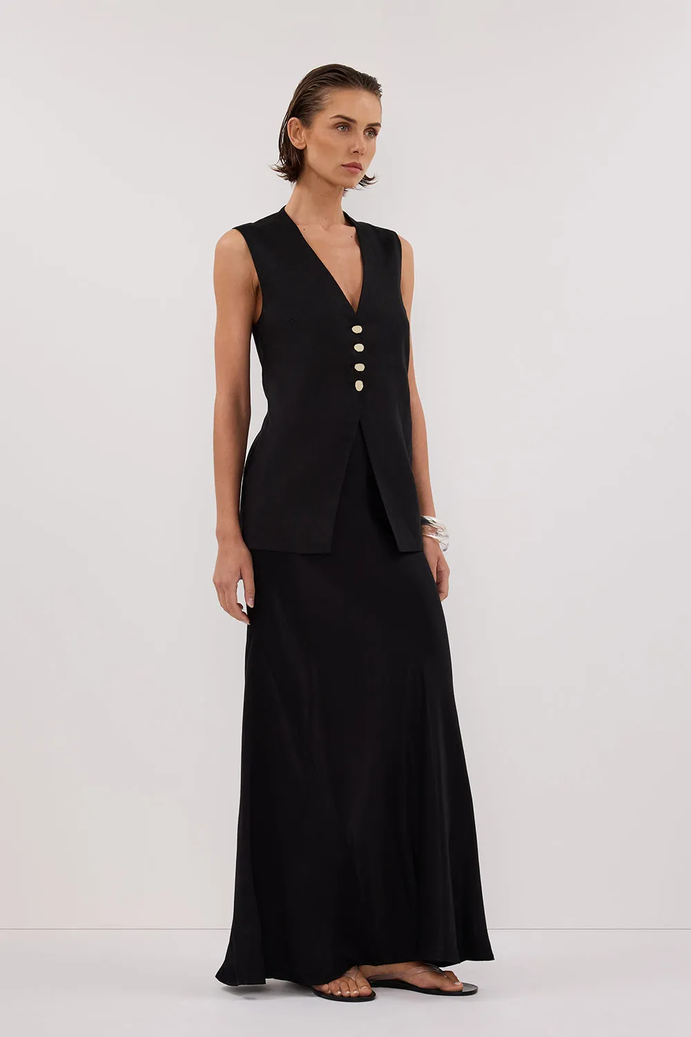 Dissh KNOX BLACK LINEN VEST