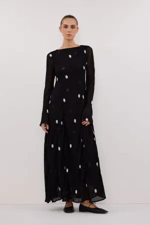 Dissh LAURA BLACK SPOT MIDI DRESS