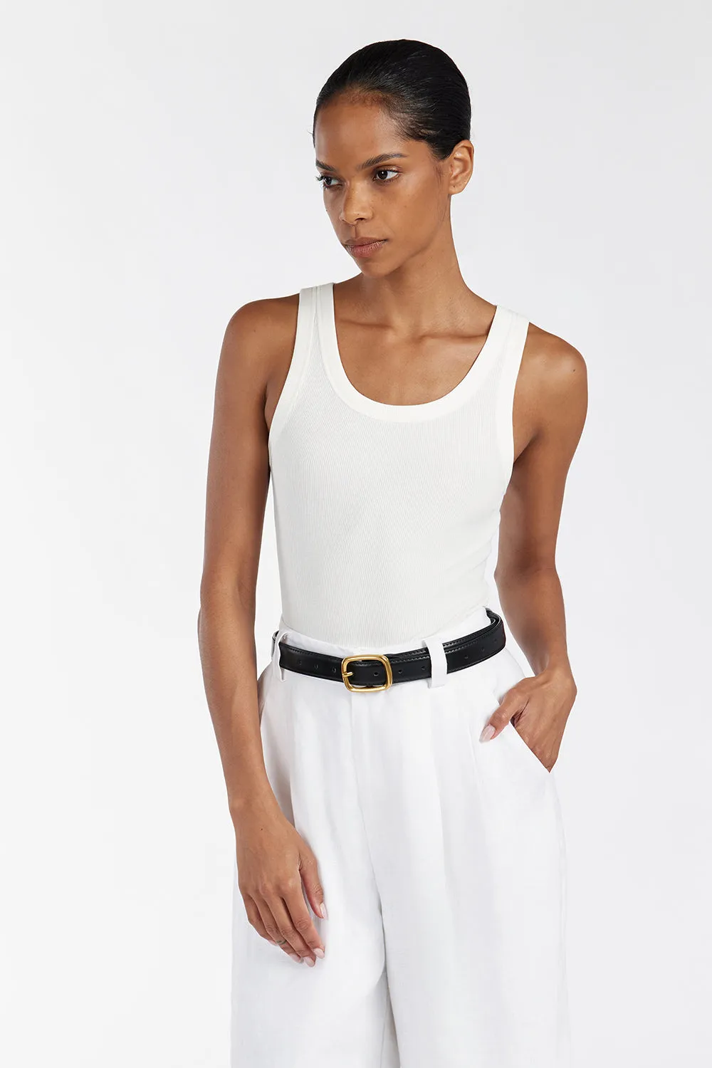 Dissh LEE OFF WHITE KNIT TANK