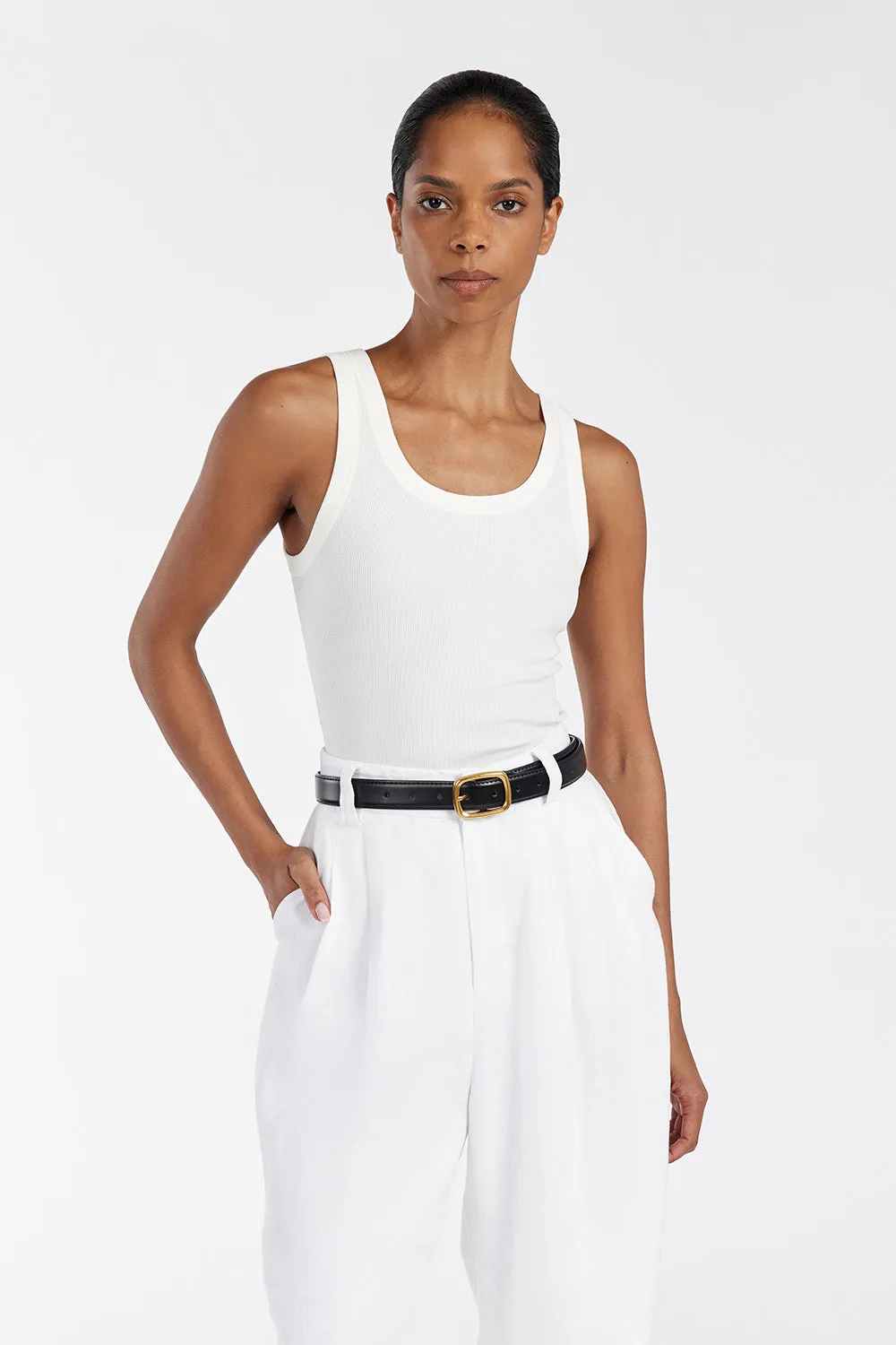 Dissh LEE OFF WHITE KNIT TANK