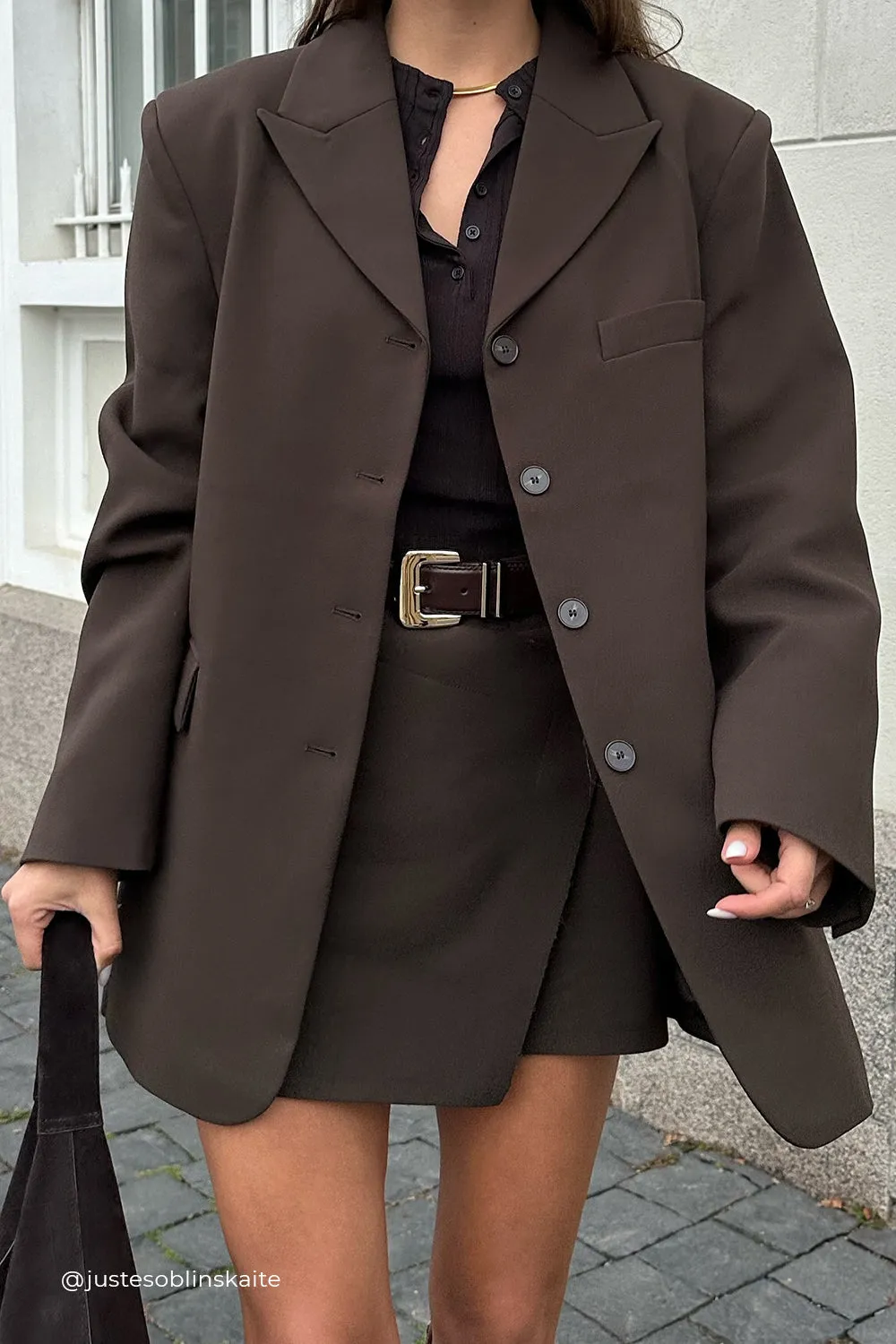 Dissh LIV BITTER CHOC BOYFRIEND BLAZER