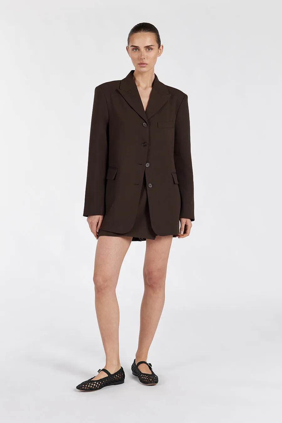 Dissh LIV BITTER CHOC BOYFRIEND BLAZER