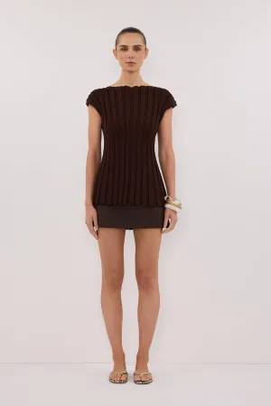 Dissh LOE CHOC SLEEVELESS KNIT TOP