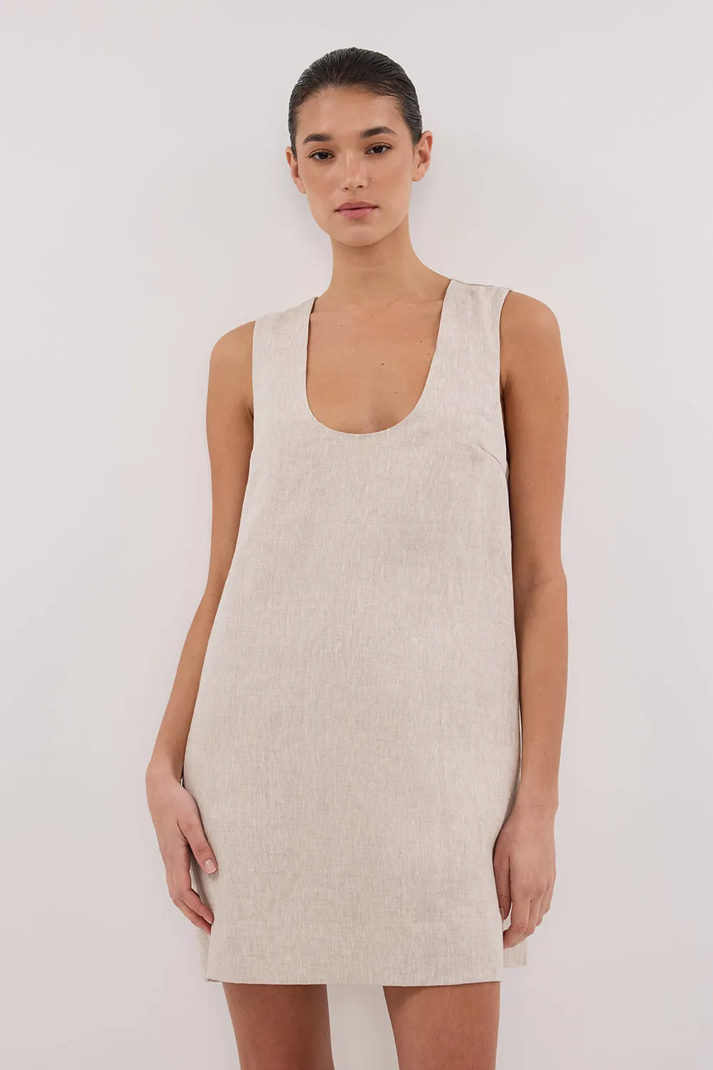 Dissh LOTUS NATURAL LINEN MINI DRESS