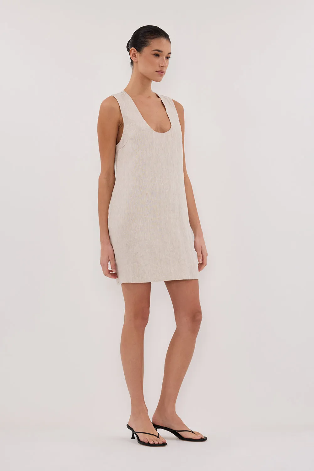Dissh LOTUS NATURAL LINEN MINI DRESS