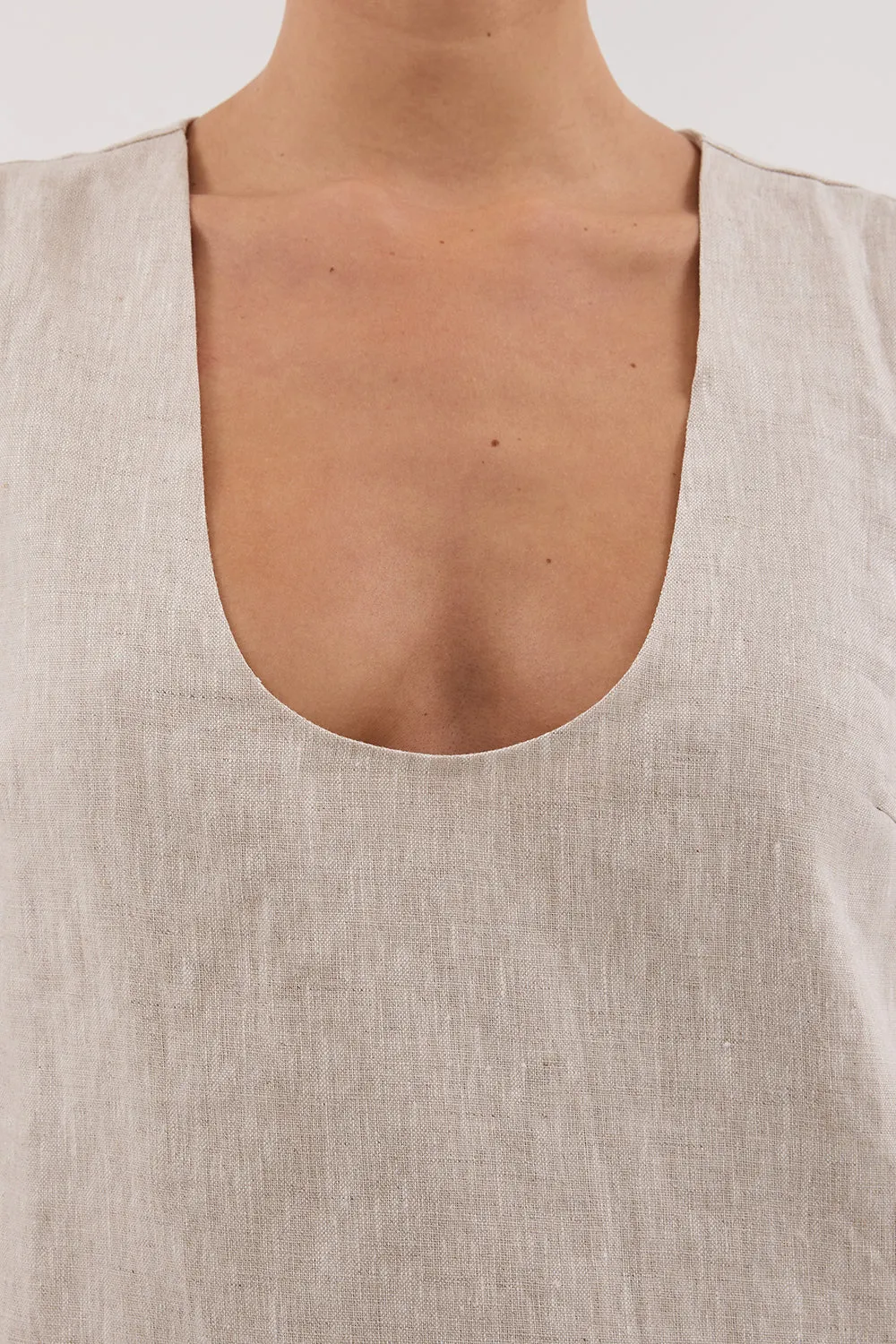 Dissh LOTUS NATURAL LINEN MINI DRESS