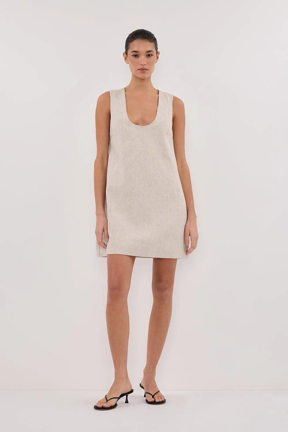 Dissh LOTUS NATURAL LINEN MINI DRESS