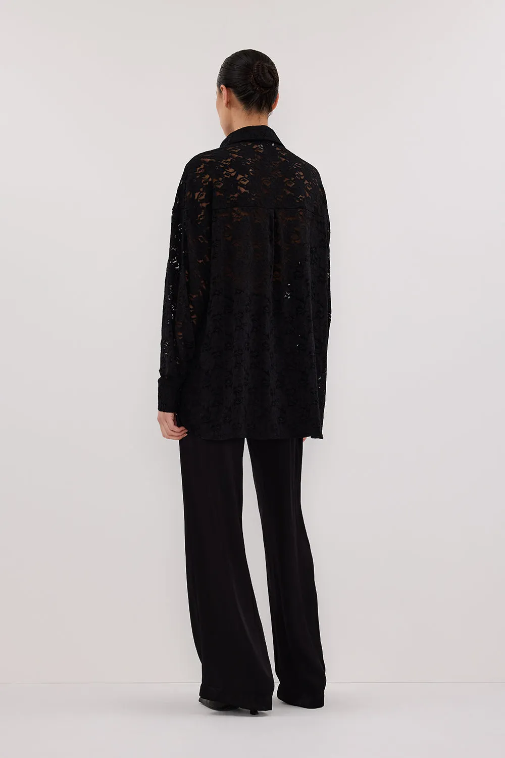Dissh LOULA BLACK LACE LONG SLEEVE SHIRT