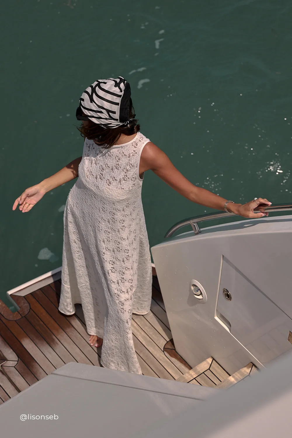 Dissh LOULA WHITE LACE MIDI DRESS