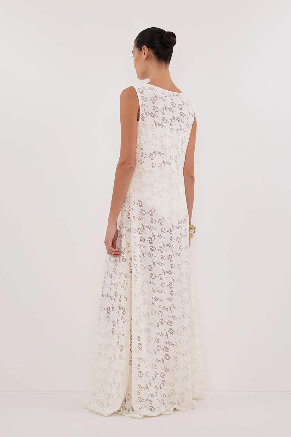 Dissh LOULA WHITE LACE MIDI DRESS