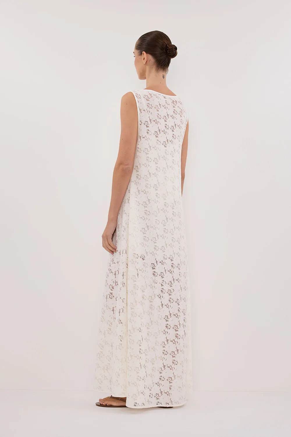 Dissh LOULA WHITE LACE MIDI DRESS