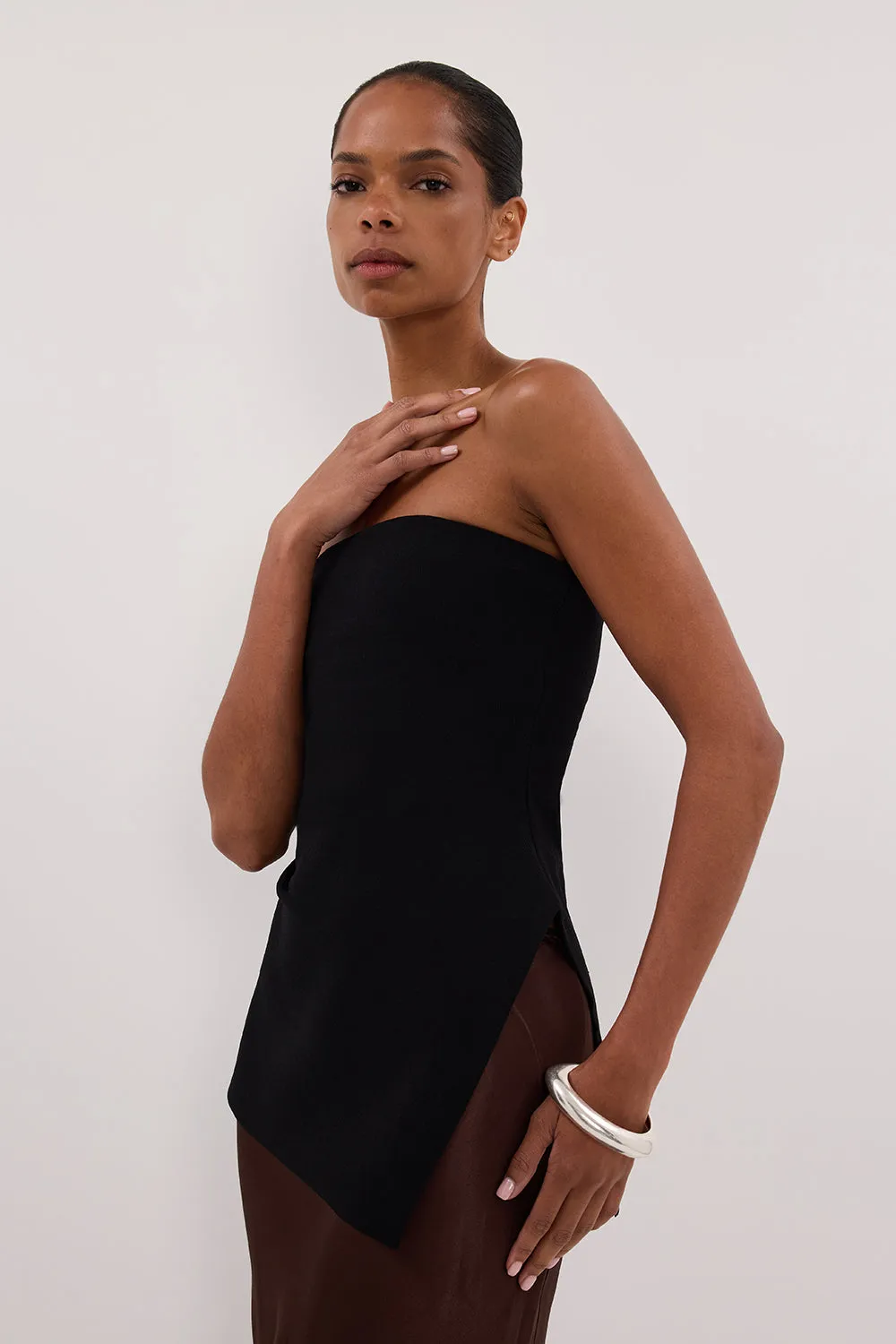 Dissh LUKE BLACK LONGLINE BANDEAU TOP