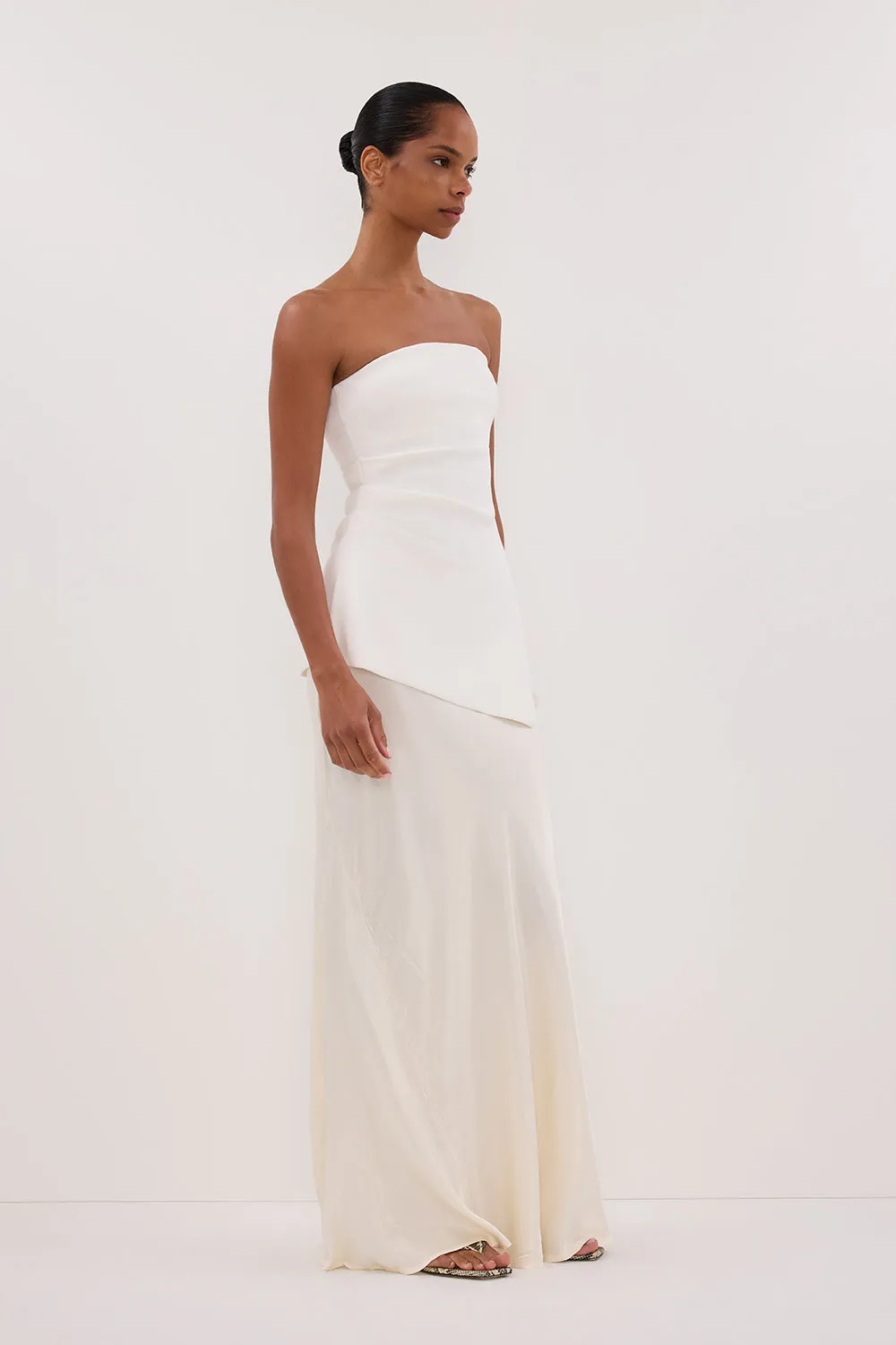Dissh LUKE OFF WHITE LONGLINE BANDEAU TOP