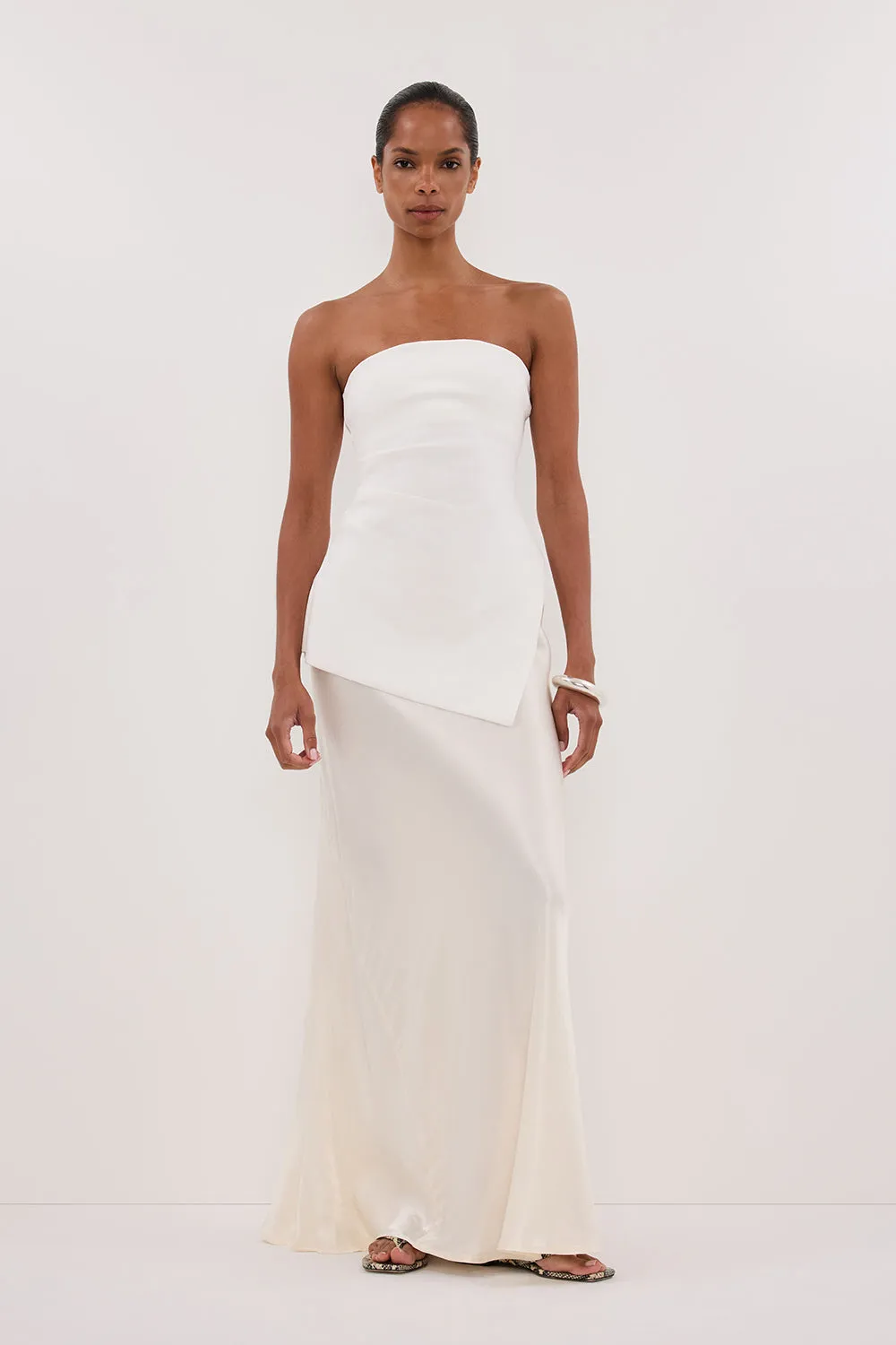 Dissh LUKE OFF WHITE LONGLINE BANDEAU TOP