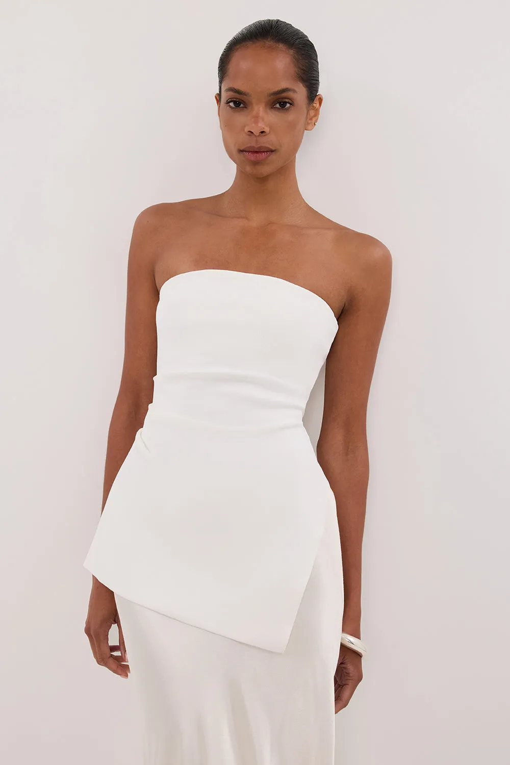 Dissh LUKE OFF WHITE LONGLINE BANDEAU TOP