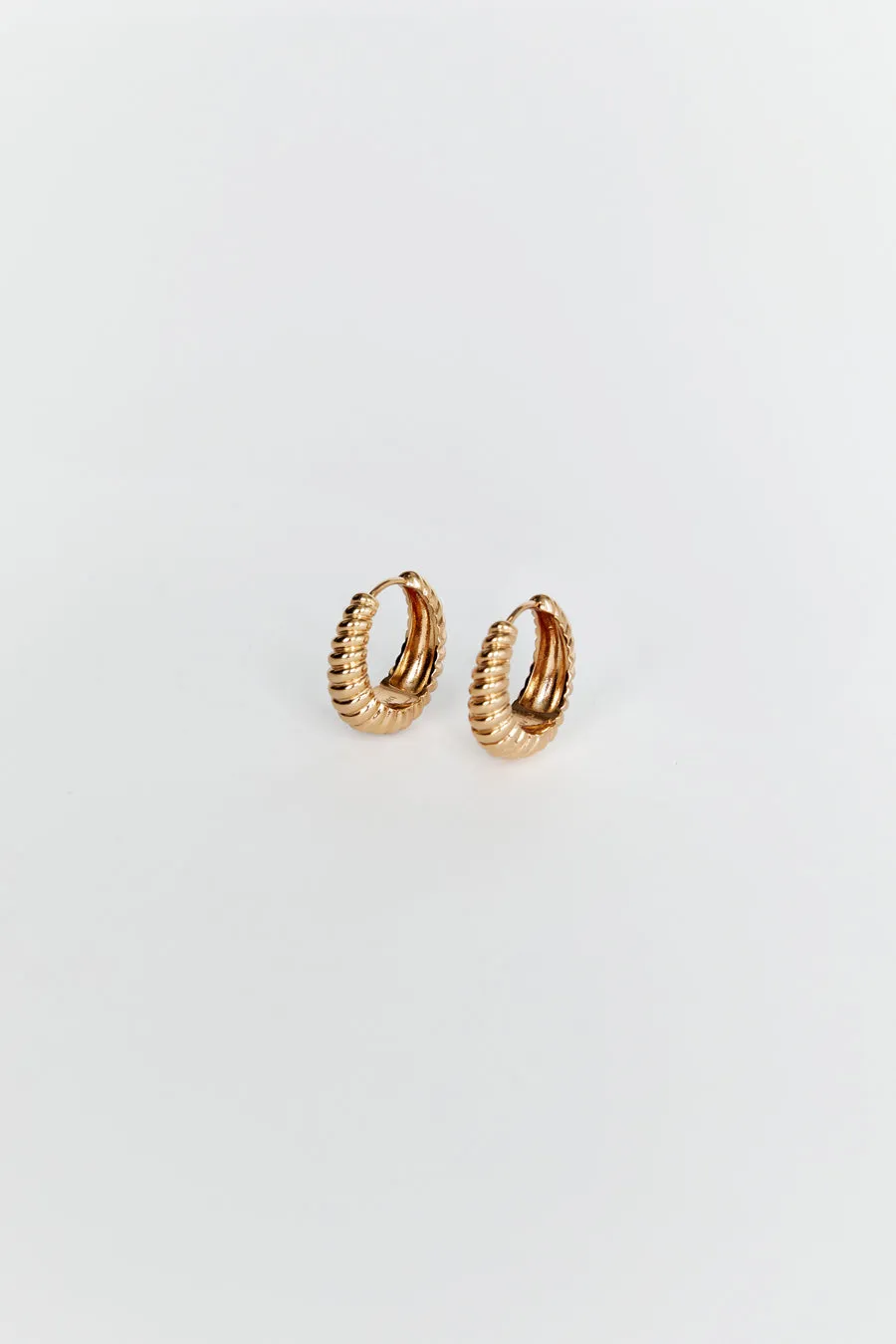 Dissh LUV AJ RIDGED MARABELLA GOLD HOOP EARRINGS