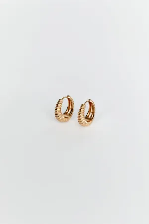 Dissh LUV AJ RIDGED MARABELLA GOLD HOOP EARRINGS