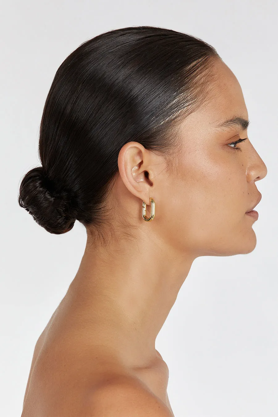 Dissh LUV AJ XL CHAIN LINK GOLD HOOP EARRINGS