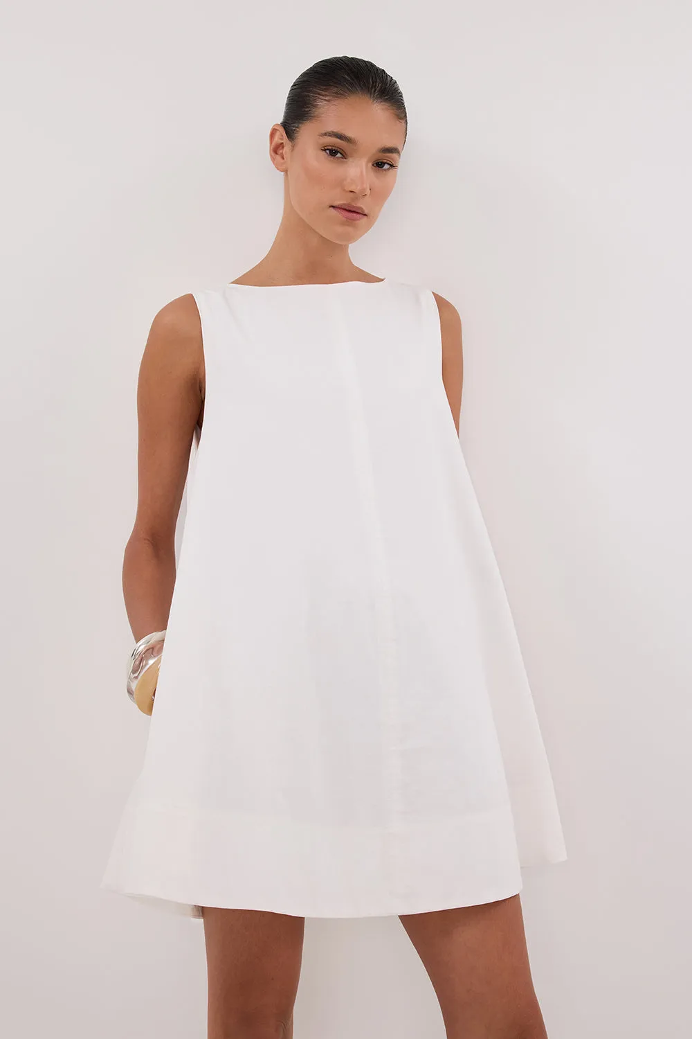 Dissh MAISIE WHITE POPLIN MINI DRESS