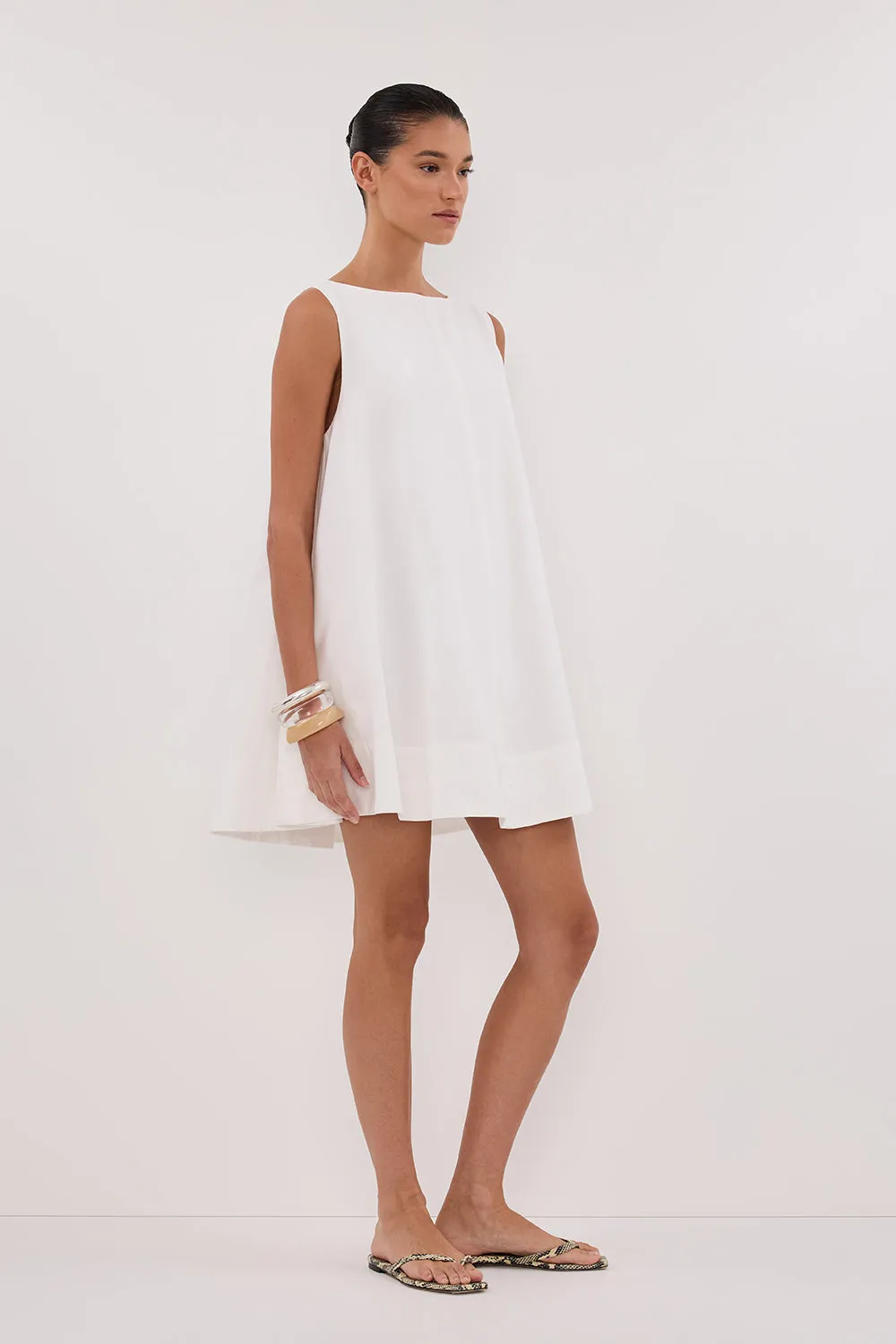 Dissh MAISIE WHITE POPLIN MINI DRESS