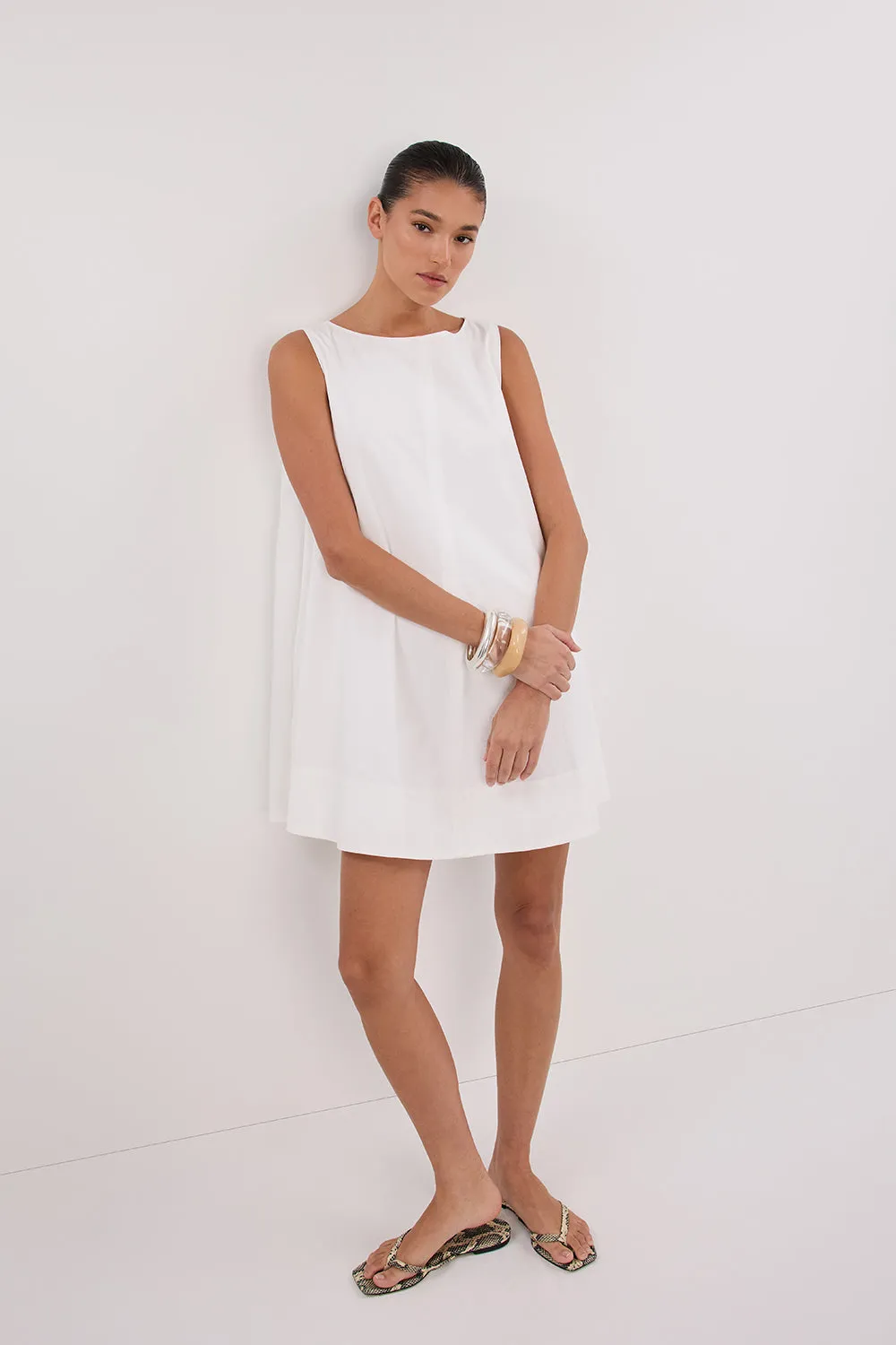 Dissh MAISIE WHITE POPLIN MINI DRESS