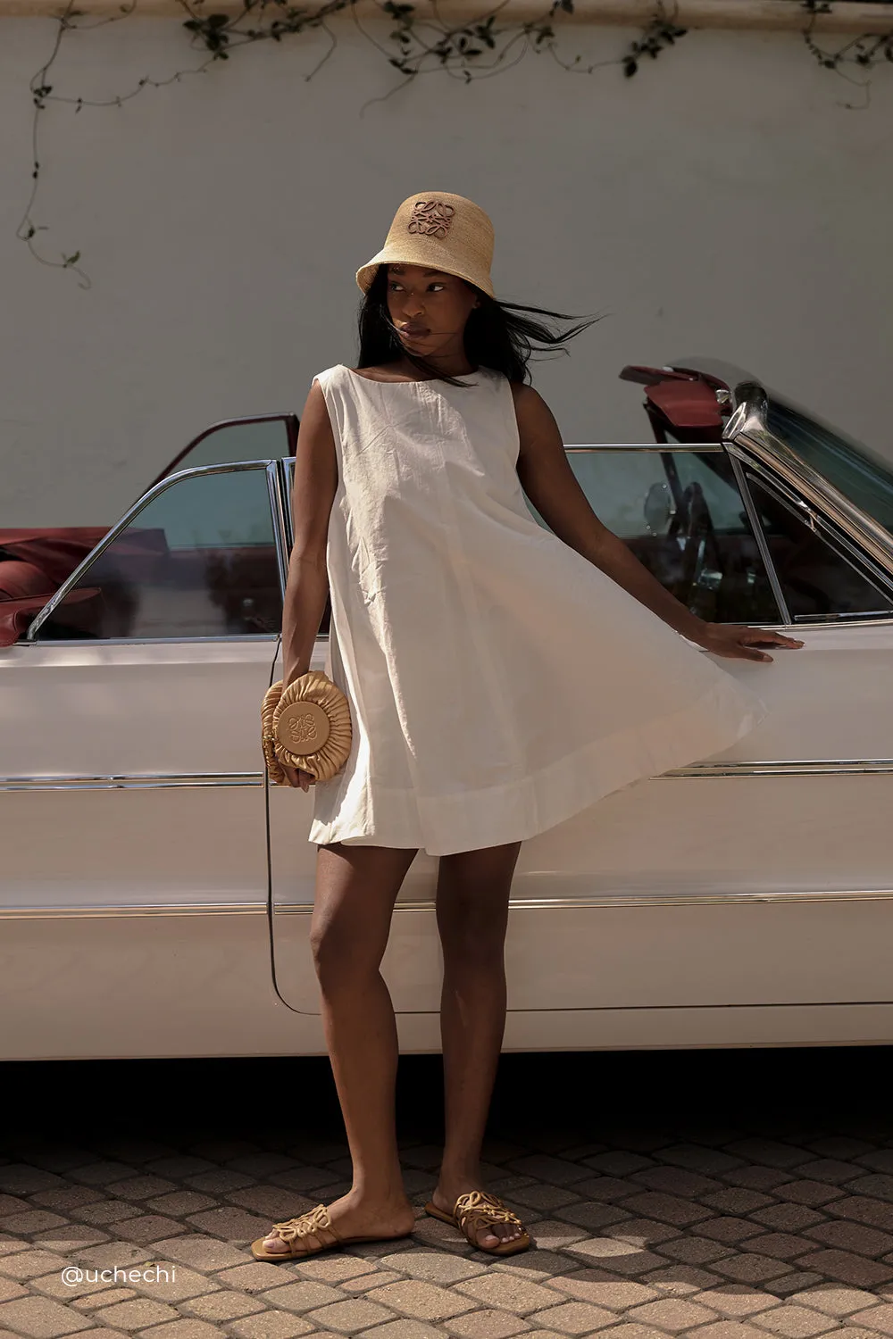 Dissh MAISIE WHITE POPLIN MINI DRESS