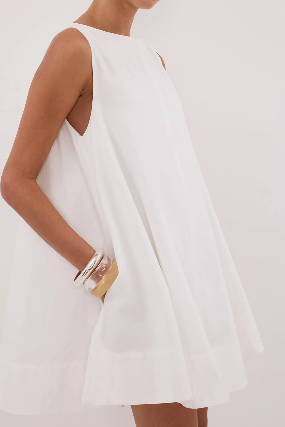 Dissh MAISIE WHITE POPLIN MINI DRESS