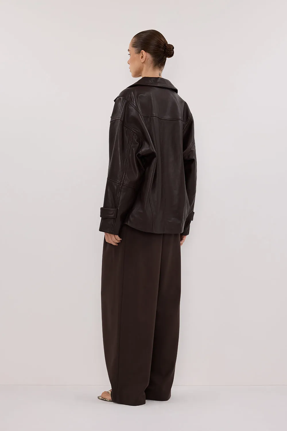 Dissh MARGOT CHOC LEATHER JACKET