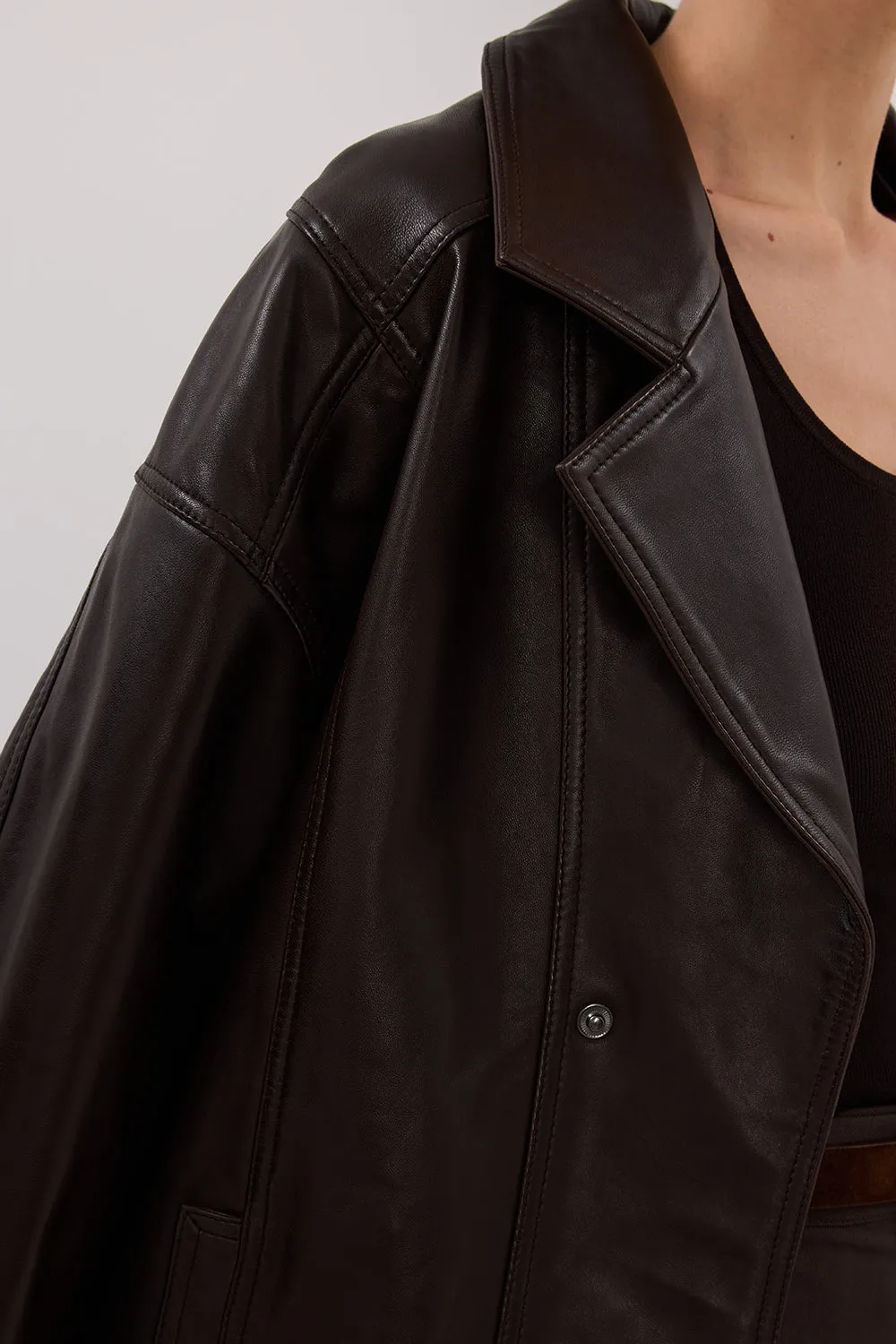 Dissh MARGOT CHOC LEATHER JACKET