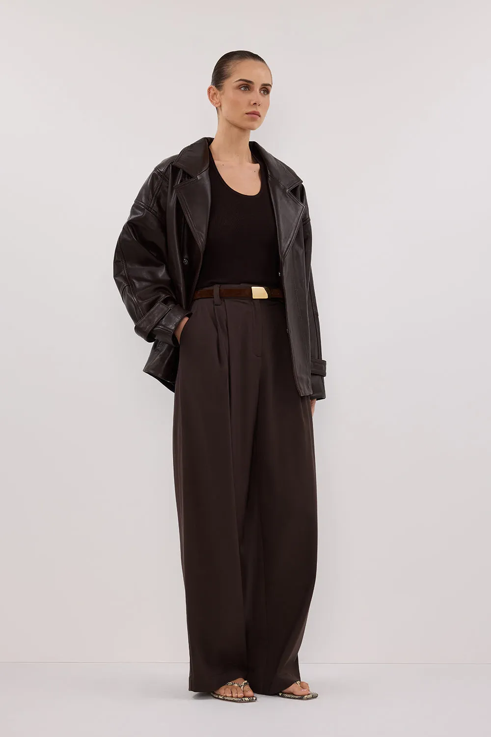 Dissh MARGOT CHOC LEATHER JACKET