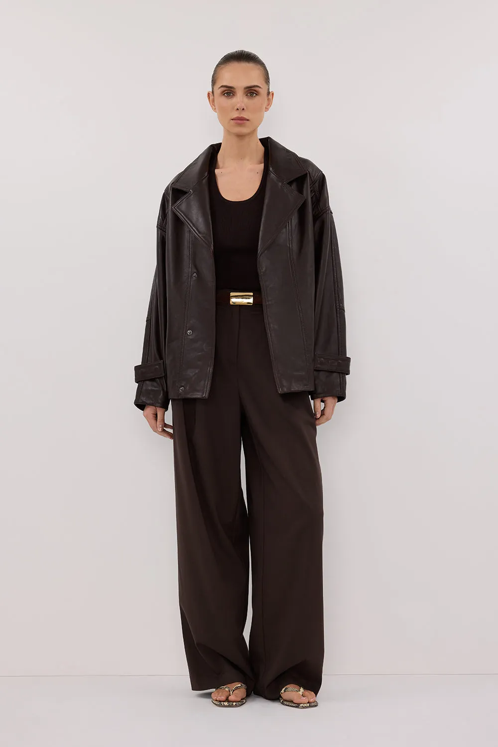 Dissh MARGOT CHOC LEATHER JACKET