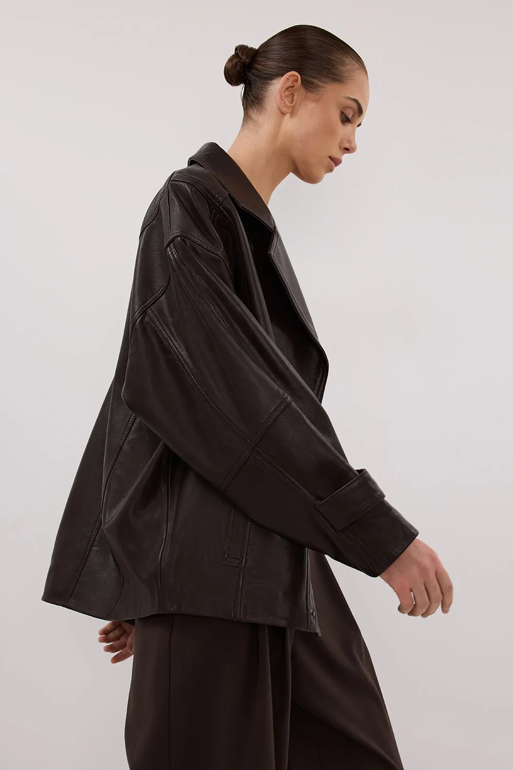 Dissh MARGOT CHOC LEATHER JACKET